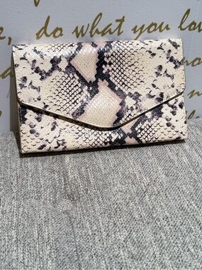 Steve Madden Snakeskin Envelope Clutch Wallet
